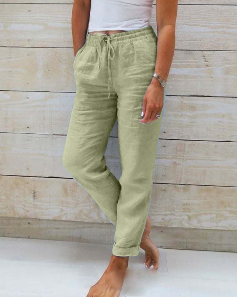 Sophia | Elasticated linen trousers