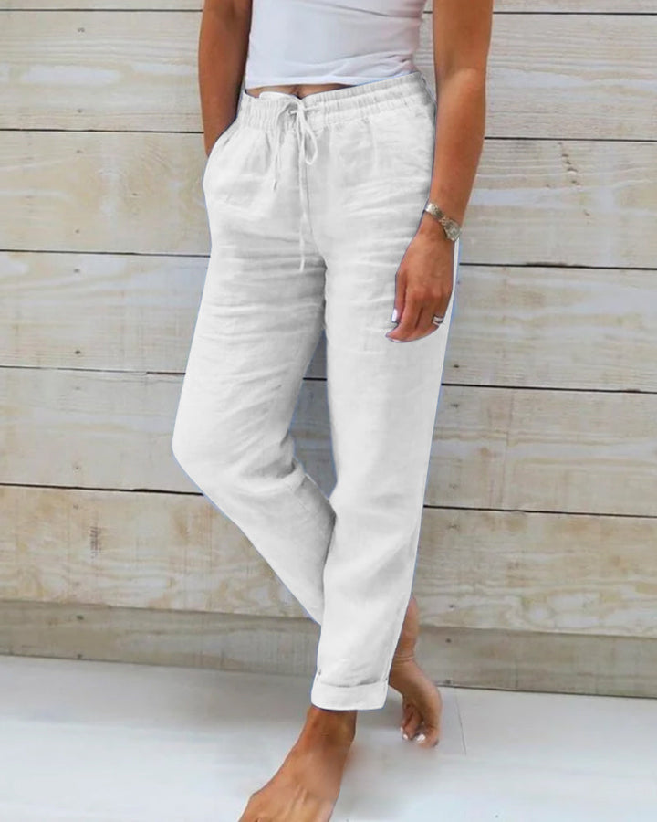 Sophia | Elasticated linen trousers