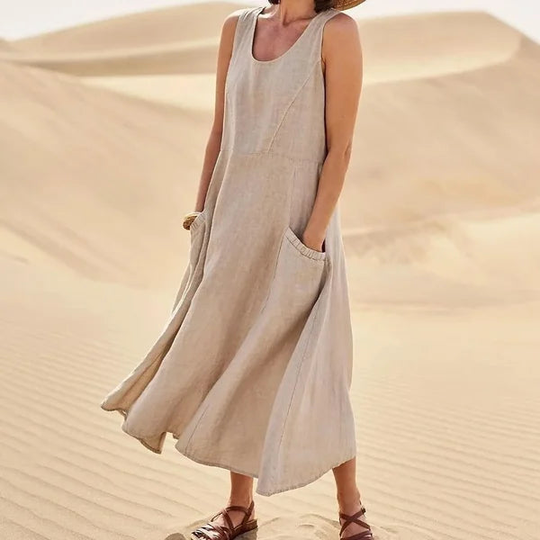 Lois - Elegant Linen Summer Dress