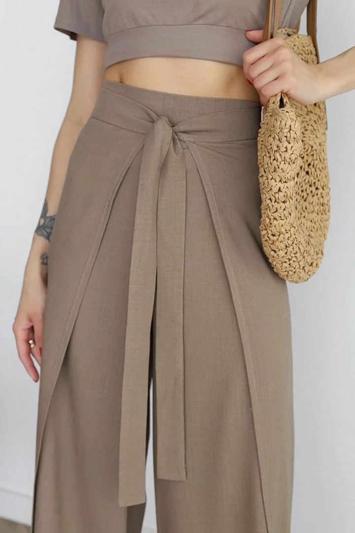 Rosetta | Wide Crop Linen Trousers