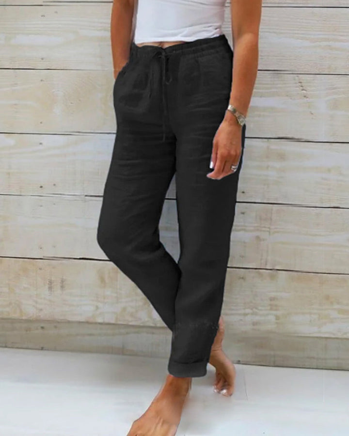 Sophia | Elasticated linen trousers