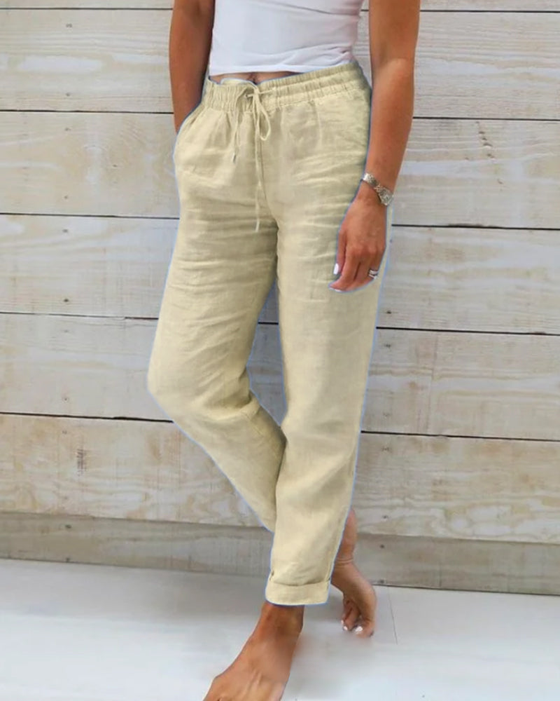 Sophia | Elasticated linen trousers