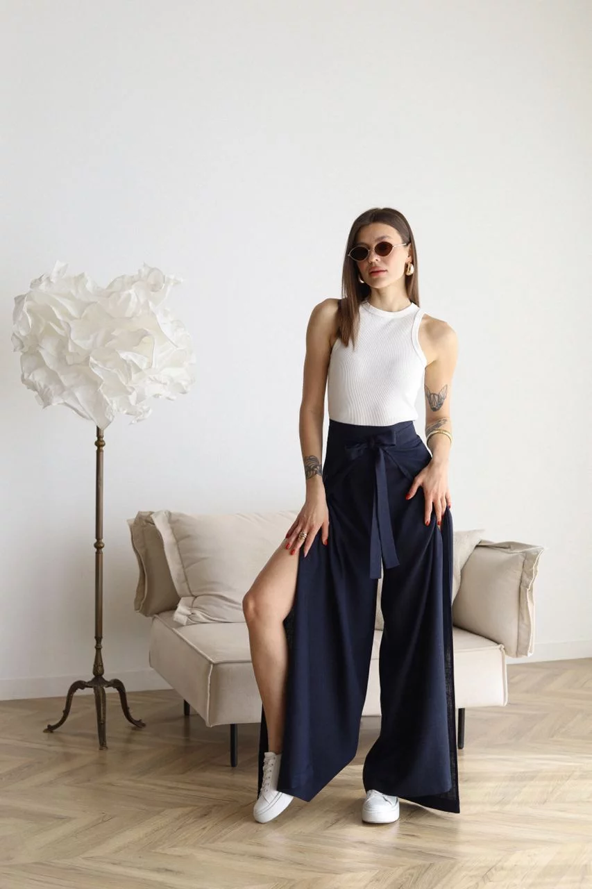 Rosetta | Wide Crop Linen Trousers