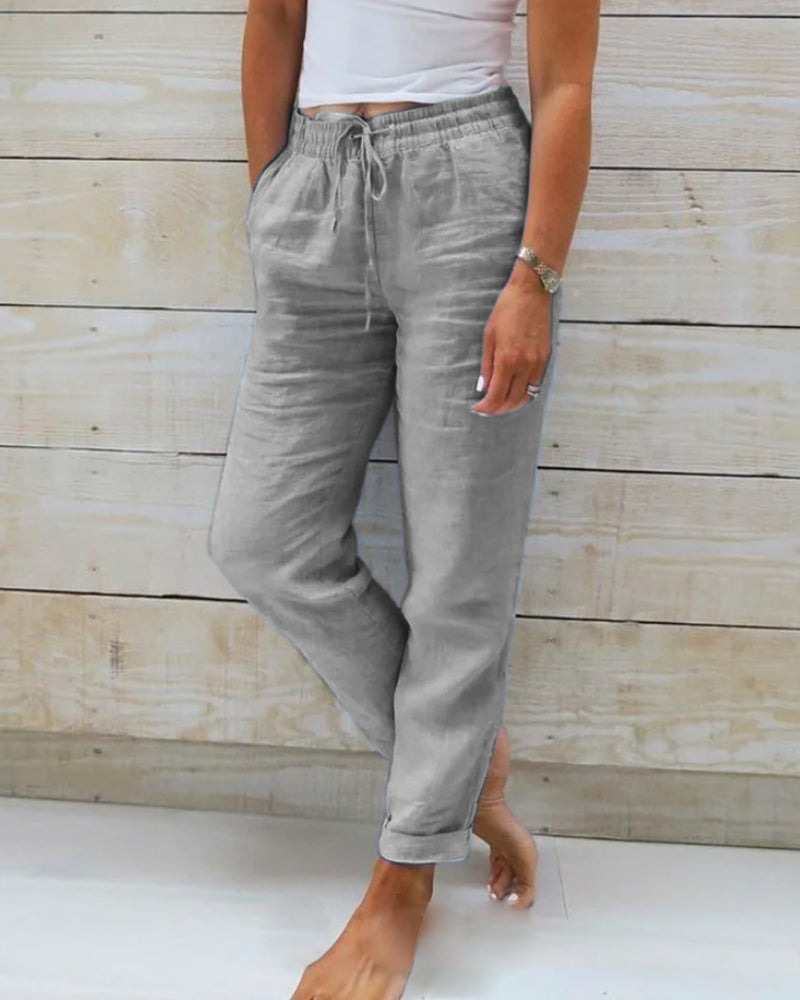 Sophia | Elasticated linen trousers