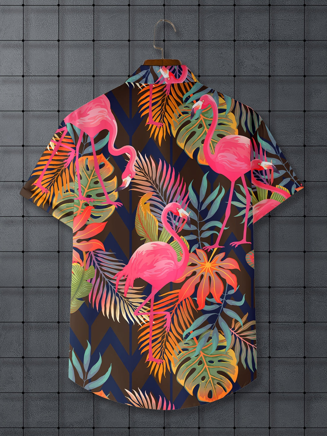 Dylan - Hawaii Shirt with Bright Flamingos and Flowers