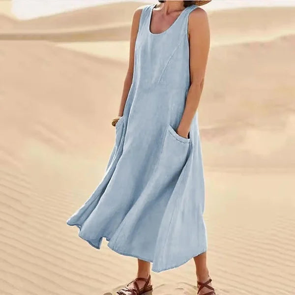 Lois - Elegant Linen Summer Dress