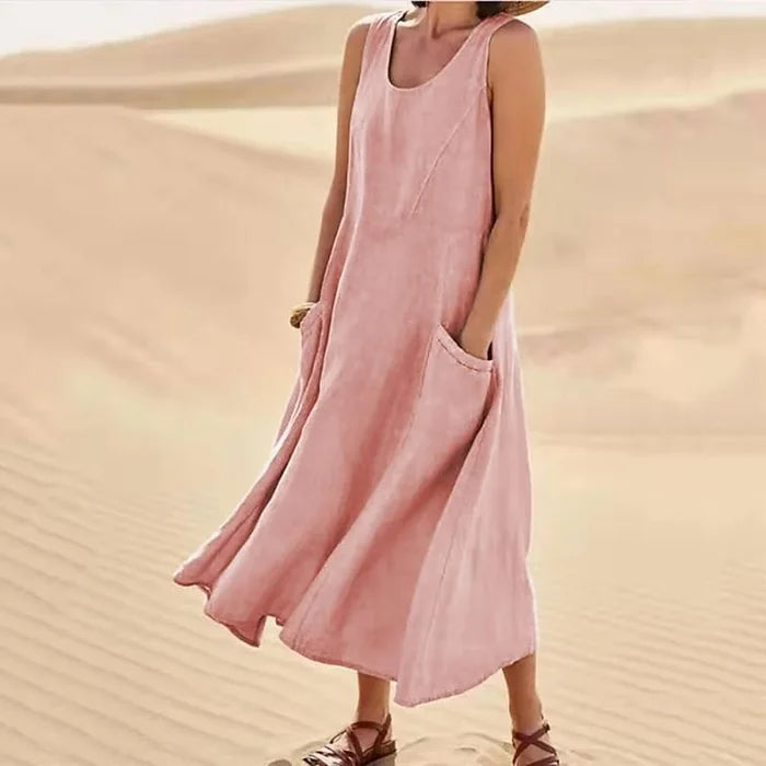 Lois - Elegant Linen Summer Dress