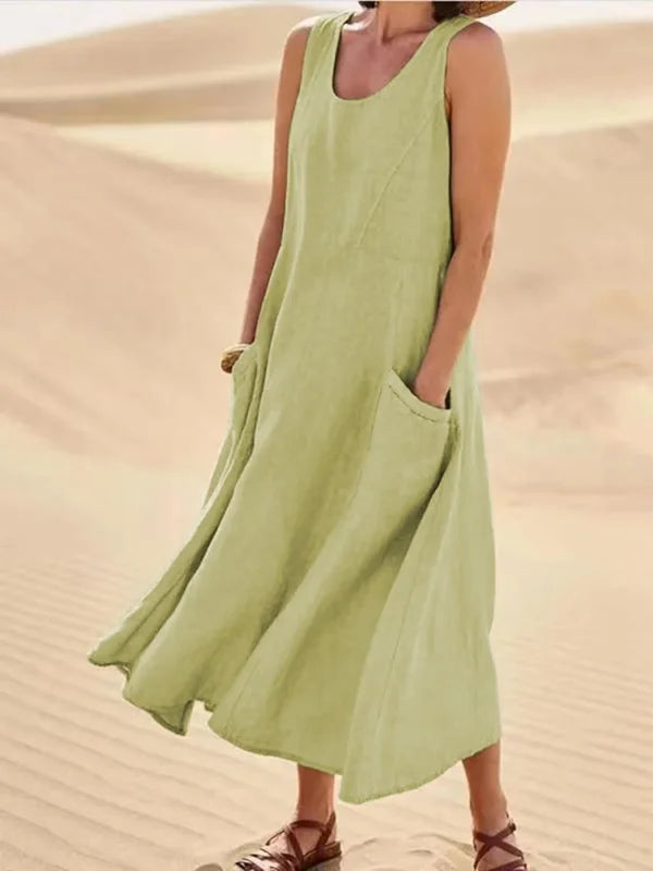 Lois - Elegant Linen Summer Dress