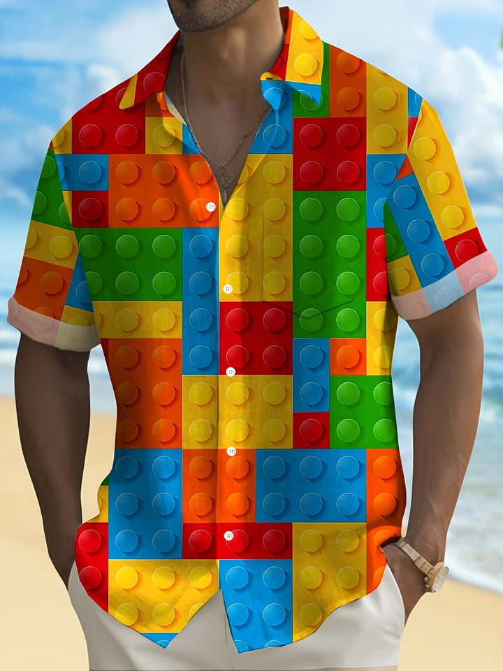 Jack - Funny Summer Shirt with Lego Block Print