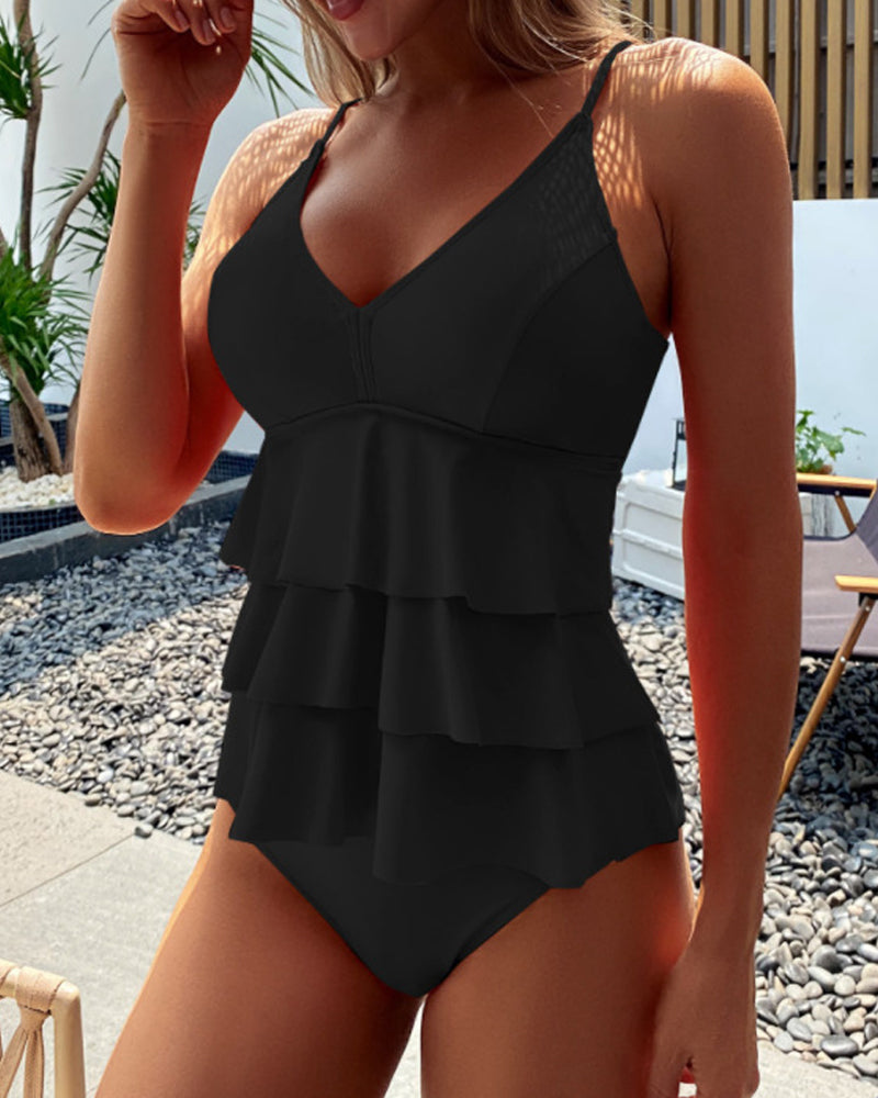 Olivia - Stylish Ruffled Tankini Set