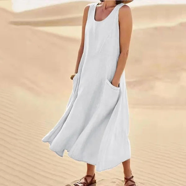 Lois - Elegant Linen Summer Dress