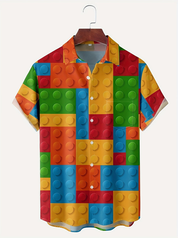 Jack - Funny Summer Shirt with Lego Block Print