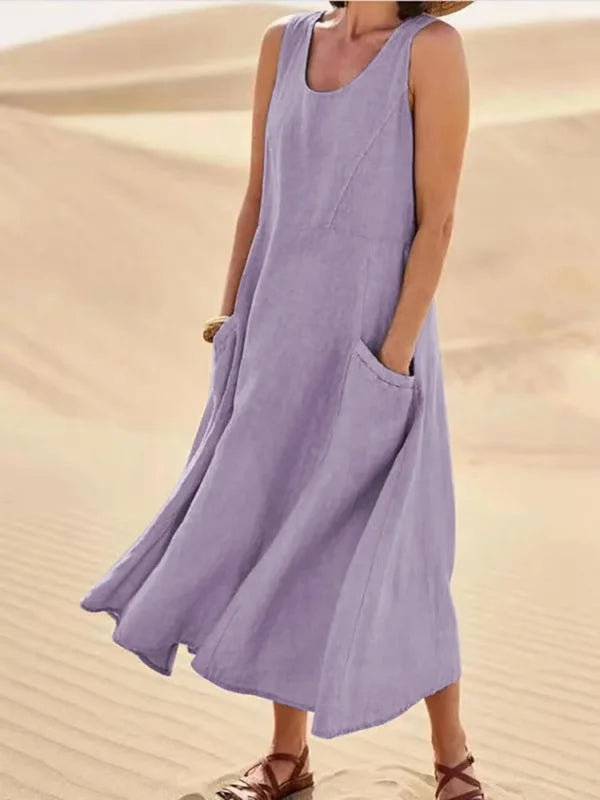 Lois - Elegant Linen Summer Dress