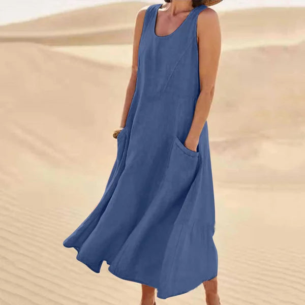 Lois - Elegant Linen Summer Dress