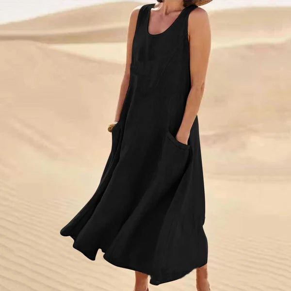 Lois - Elegant Linen Summer Dress