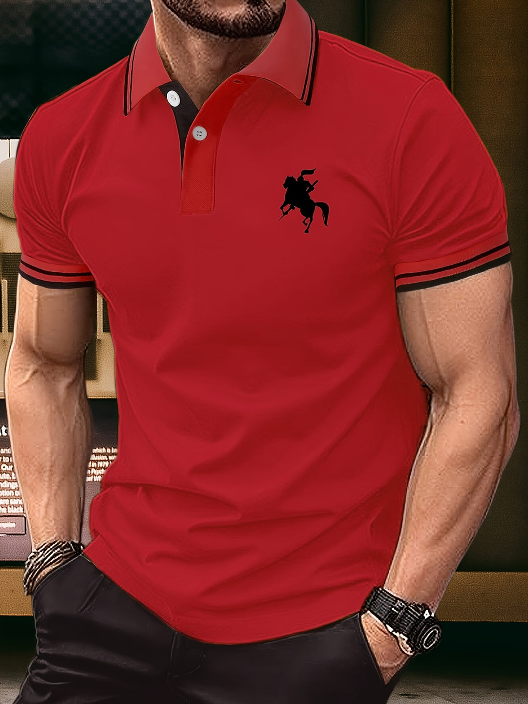 Liam - Elegant Polo Shirt with Knight Silhouette