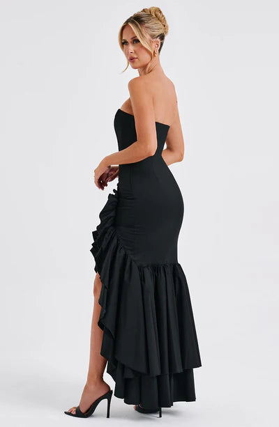 Angelina - Elegant Maxi Dress with Frilled Skirt