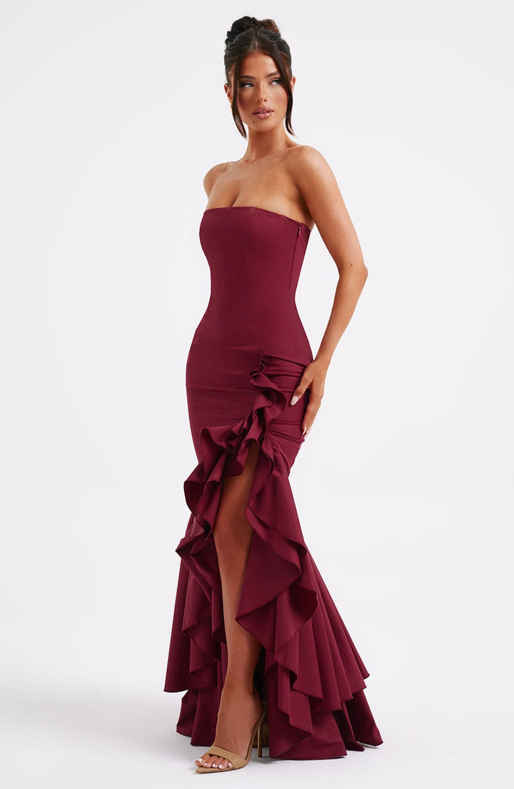 Angelina - Elegant Maxi Dress with Frilled Skirt