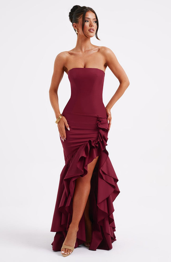 Angelina - Elegant Maxi Dress with Frilled Skirt