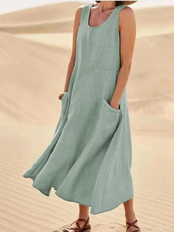 Lois - Elegant Linen Summer Dress