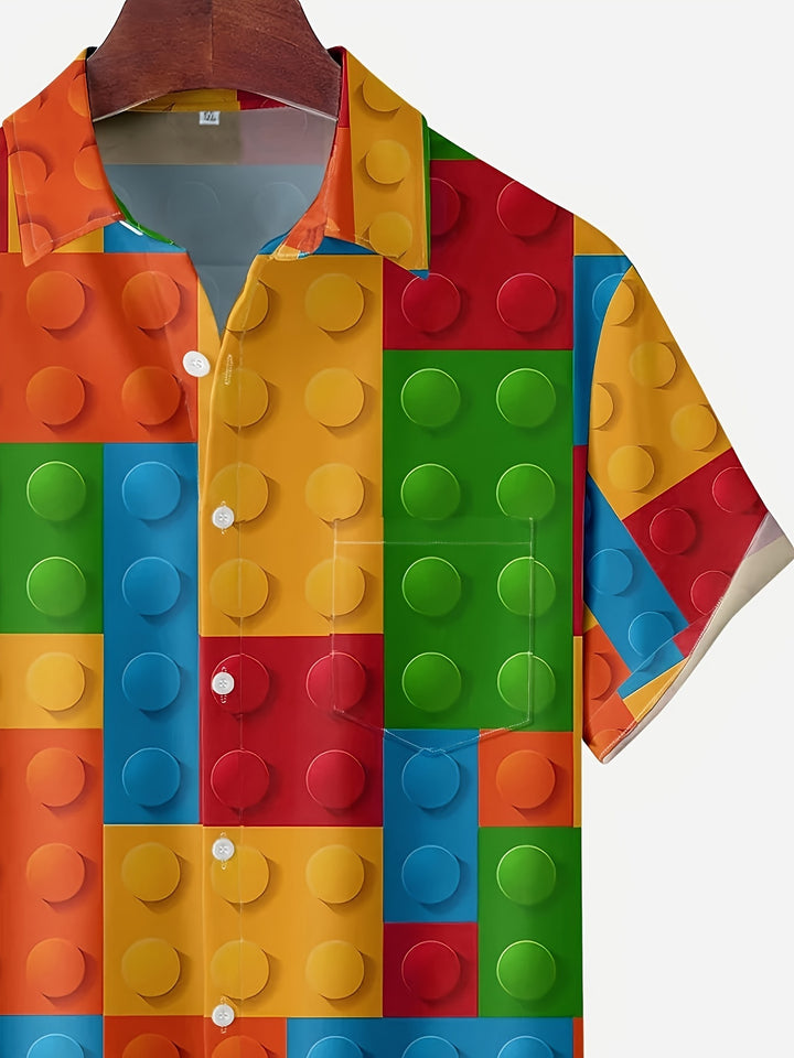 Jack - Funny Summer Shirt with Lego Block Print