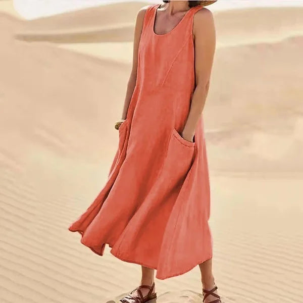 Lois - Elegant Linen Summer Dress