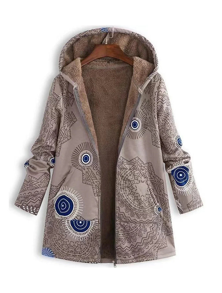 Qamar - Boho Winter Parka with Geometric Patterns