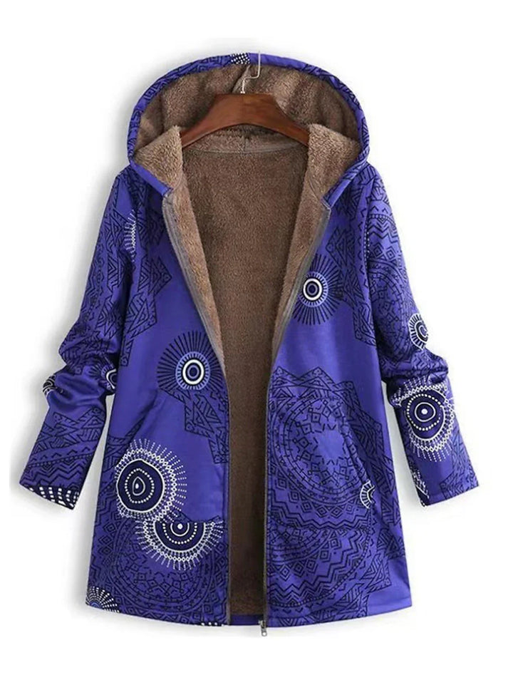 Qamar - Boho Winter Parka with Geometric Patterns