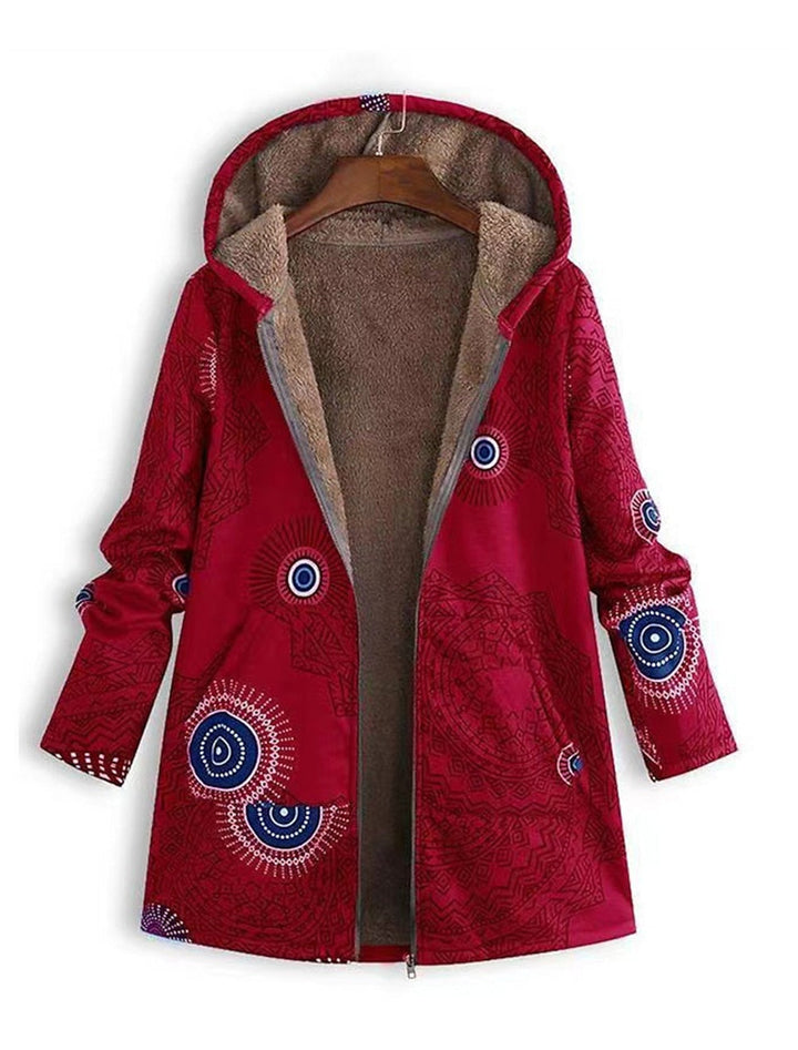 Qamar - Boho Winter Parka with Geometric Patterns