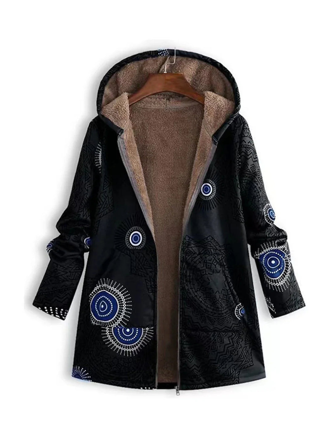 Qamar - Boho Winter Parka with Geometric Patterns